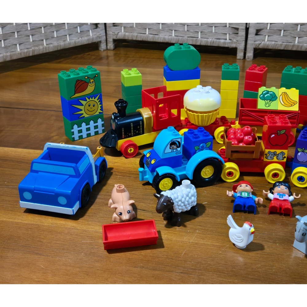 LEGO Duplo Mixed Lot Farm Train Tractor Figures Animals Building Blocks Set - Picture 2 of 5